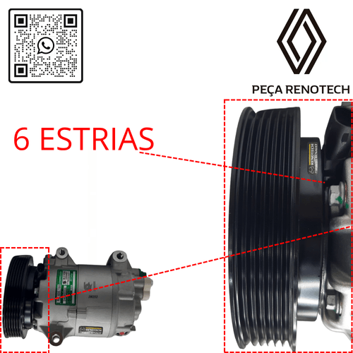 RN 940837 8200940837 COMPRESSOR DO AR COND. MEG II 1.6 16V - 5